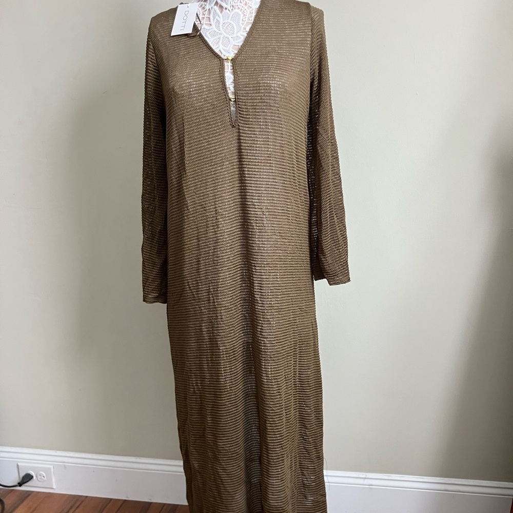 Lightweight Long Sleeve Coverup in Olive Brown